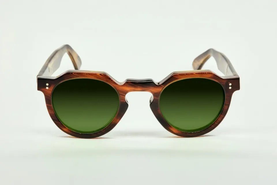 Lesca Upcycling Crown XL montatura da vista tabacco 46mm acetato