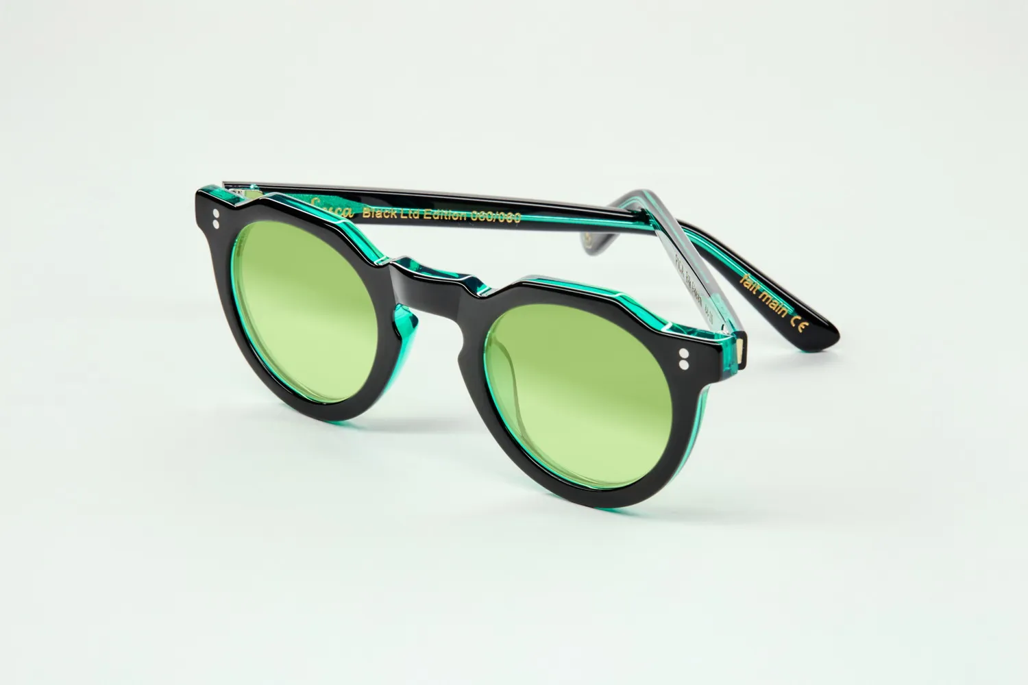 Lesca Black Edition Pica montatura Noir Vert acetato