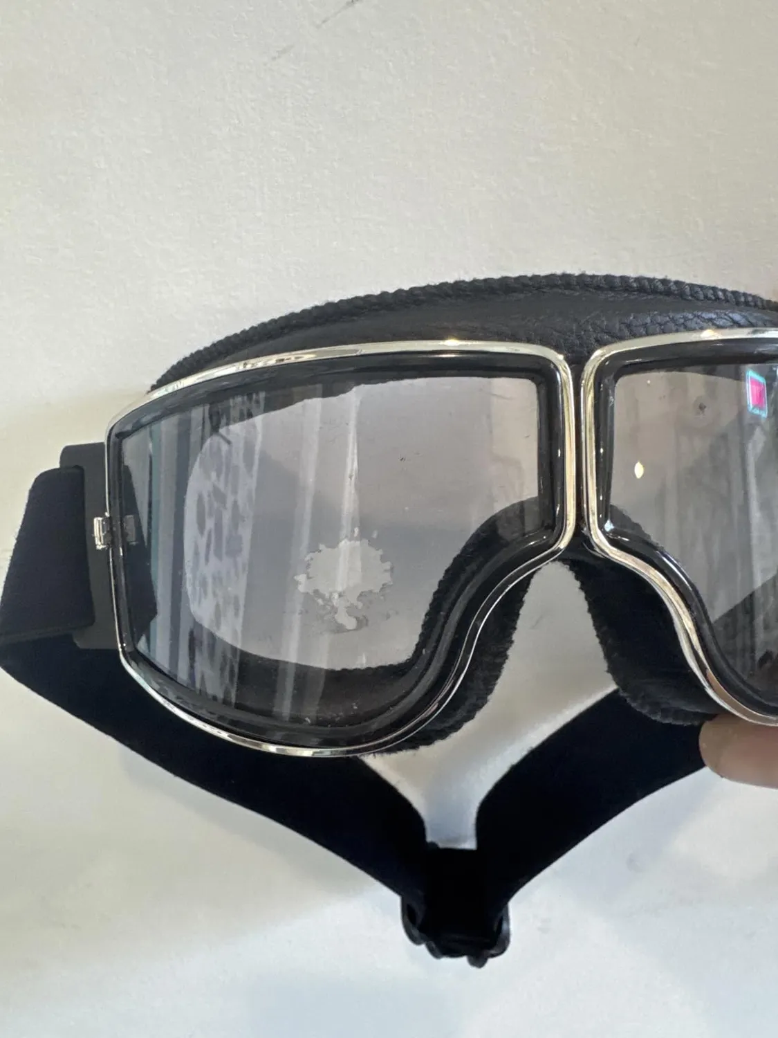 Bertoni 1949 188 maschera moto pelle fotocromatica nero