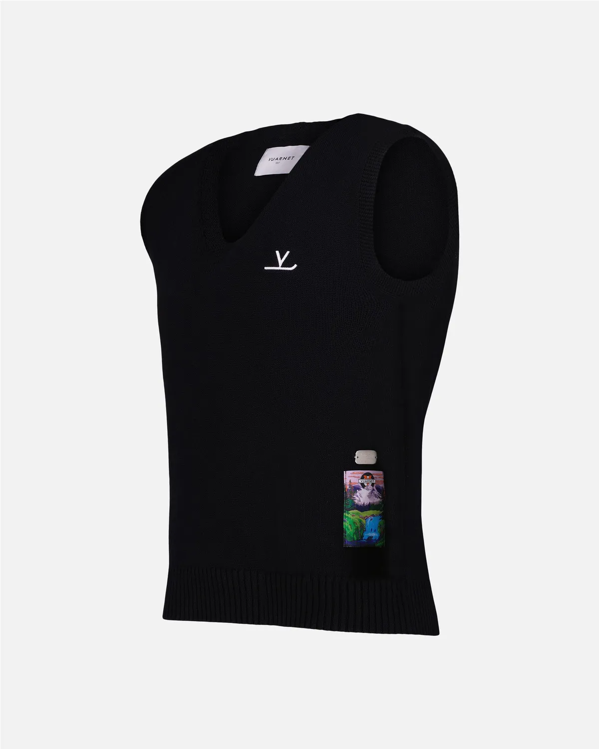 Vuarnet V sur Ski gilet maglia nero cotone bio