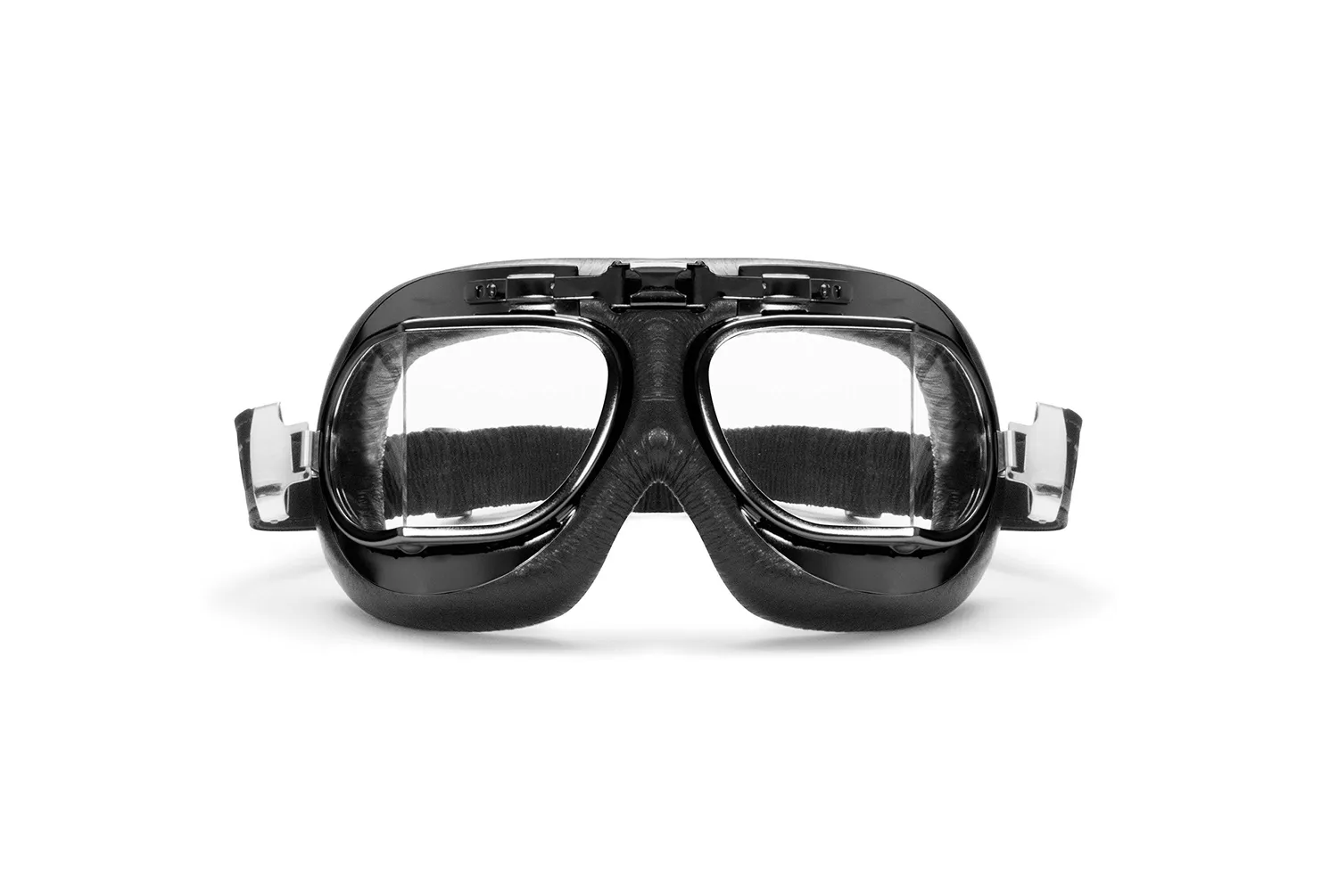 Bertoni AF193 maschera moto vintage nera antifog