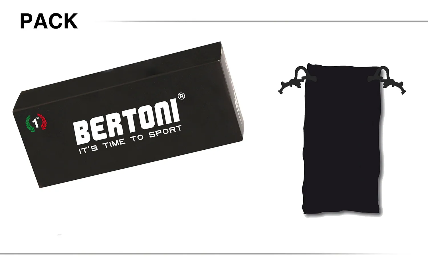 Bertoni P676C occhiale bici nero rosso polarizzato 18 g