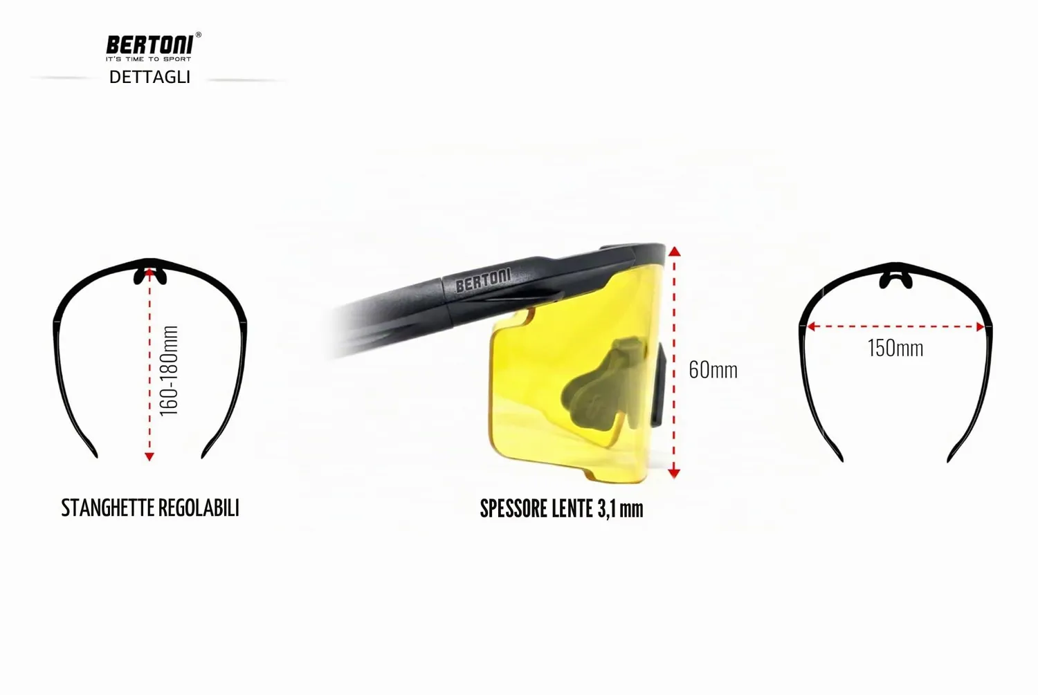 Bertoni SH890N occhiali tiro 4 lenti intercambiabili