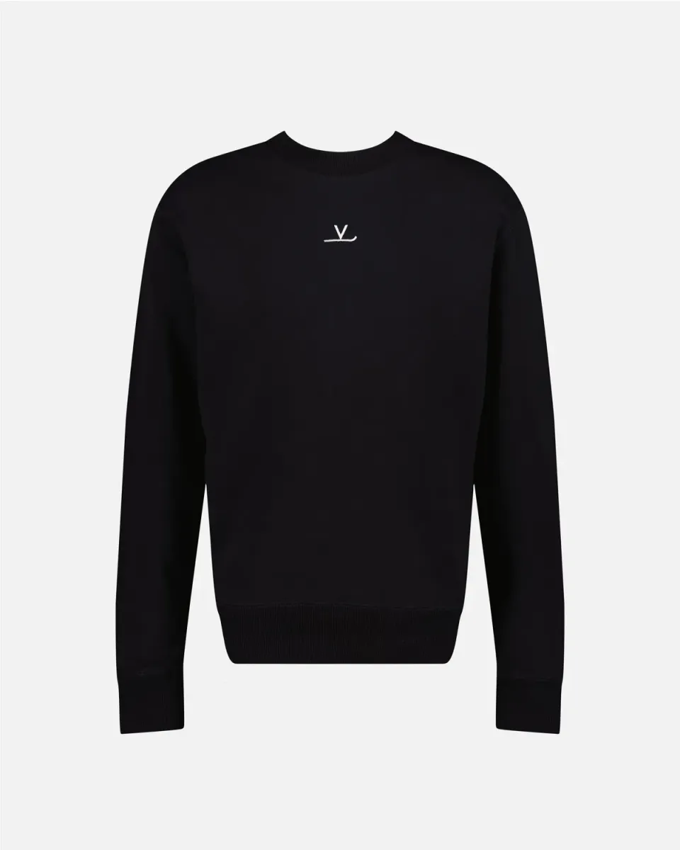 Vuarnet Signature Crewneck felpa girocollo nero cotone bio